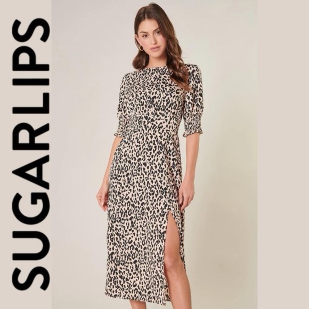 Sugarlips Black and Cream Midi Dress